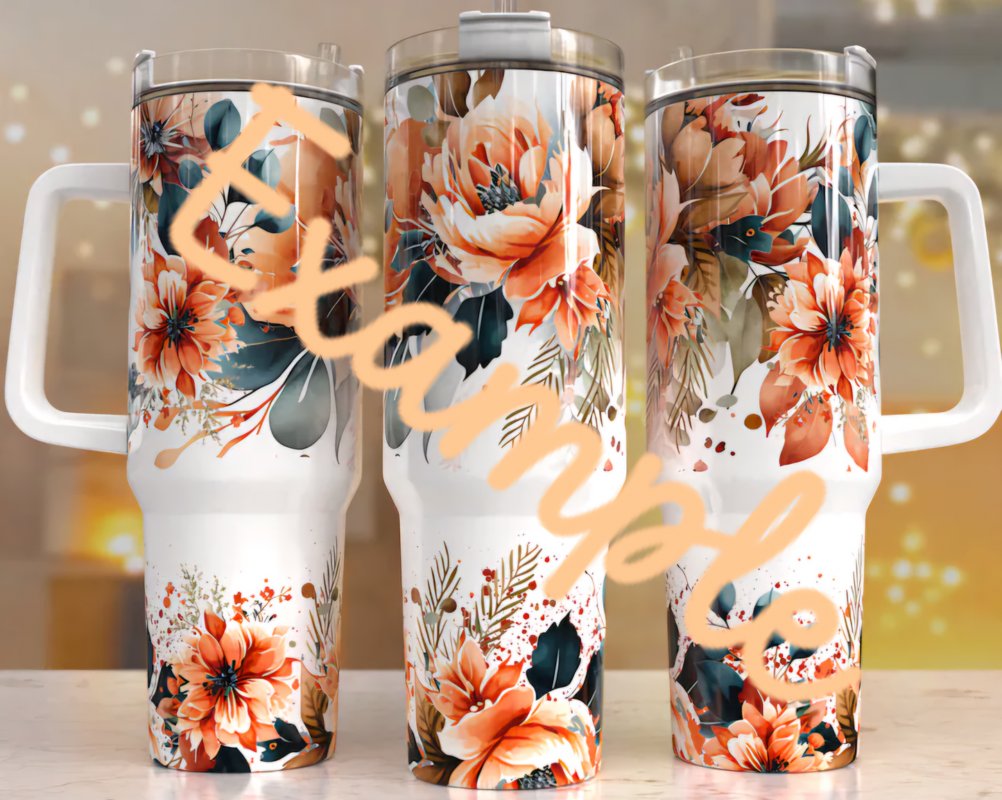 Sublimated 40oz Colored Handle Tumbler