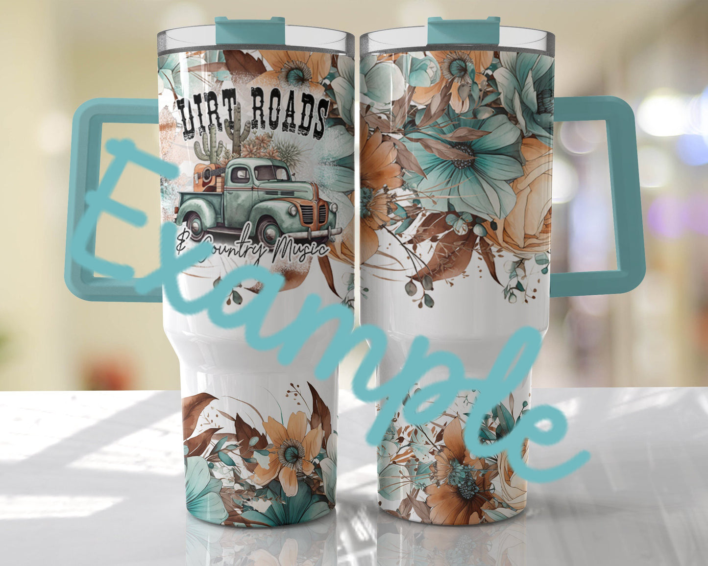 Sublimated 40oz Colored Handle Tumbler